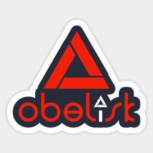 Obelisk Logo and Name Red Sticker